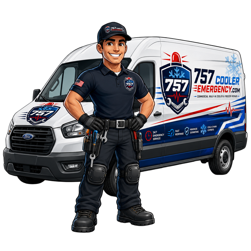 757 Cooler Emergency commercial refrigeration technician